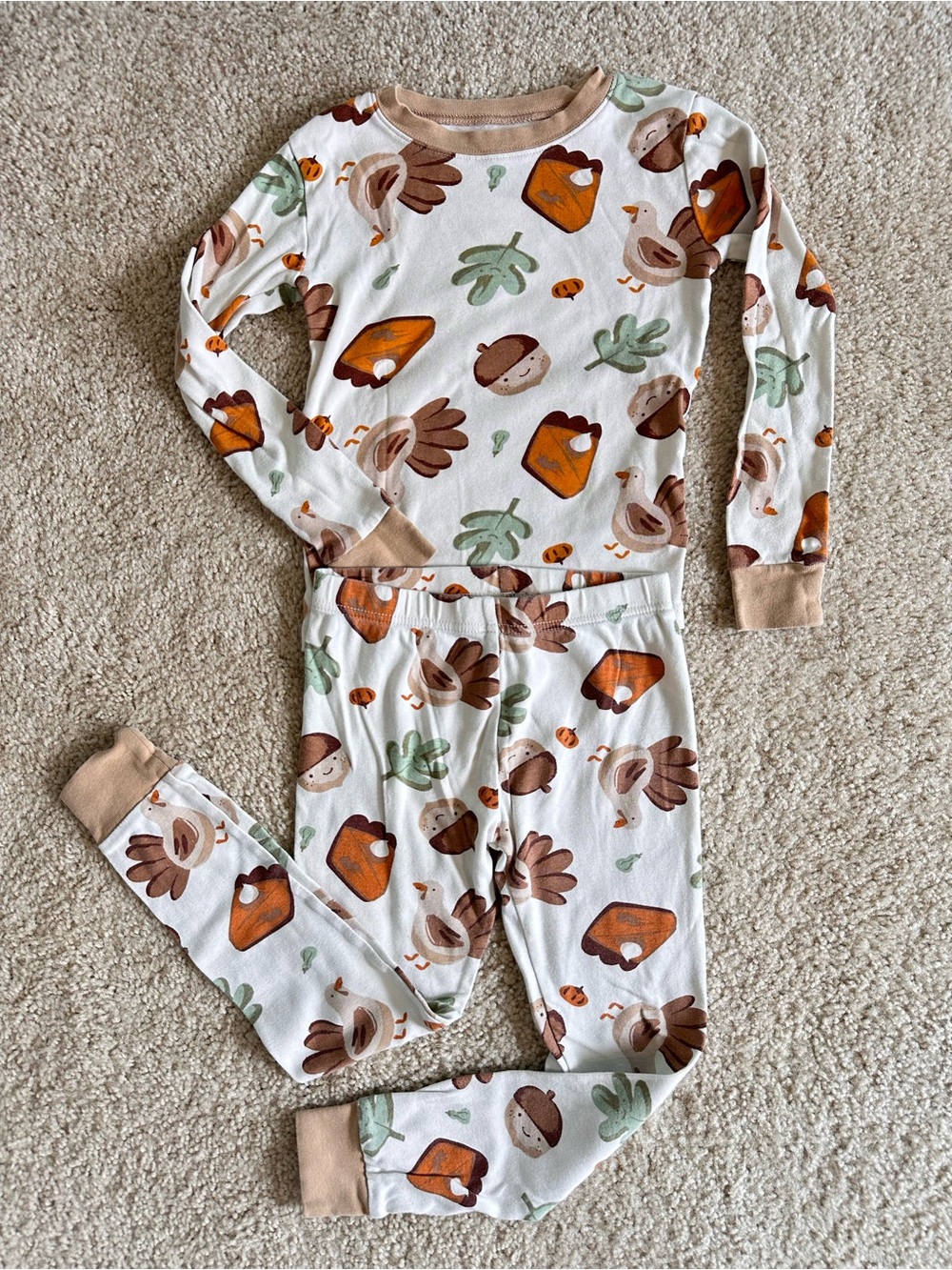 Kids Long Sleeve Thanksgiving Pajama Set